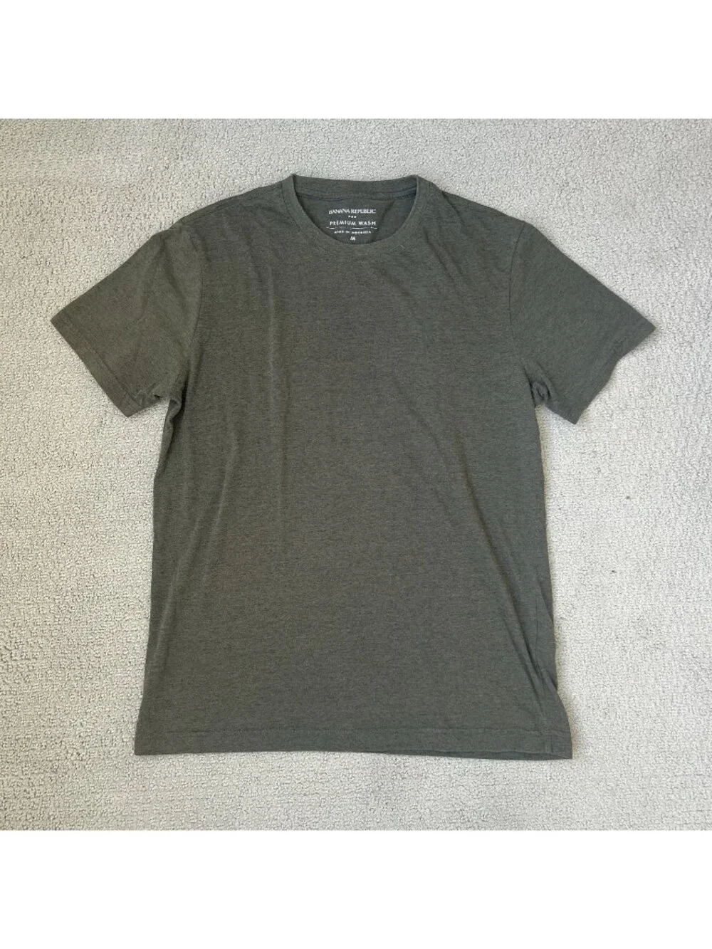 Banana Republic Premium Wash T Shirt Mens Green Crew Neck Short Sleeve Medium